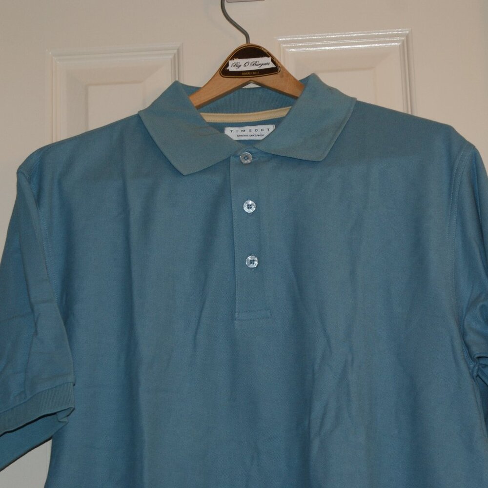 Palms Light Blue 3-button Cotton Polo by TimeOut Size S